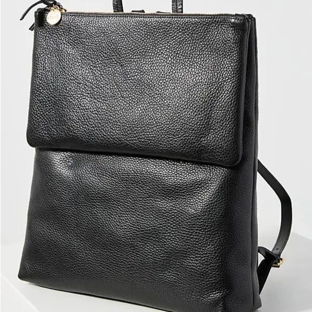 Clare V Elegant Black Leather Backpack